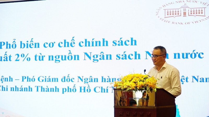 Ông Nguyễn Đức Lệnh - PGĐ NHNN CNHCM phát biểu tại hội nghị