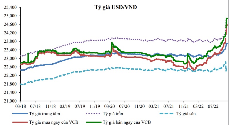 Diễn biến tỷ giá VND/USD trong thời gian dài từ 