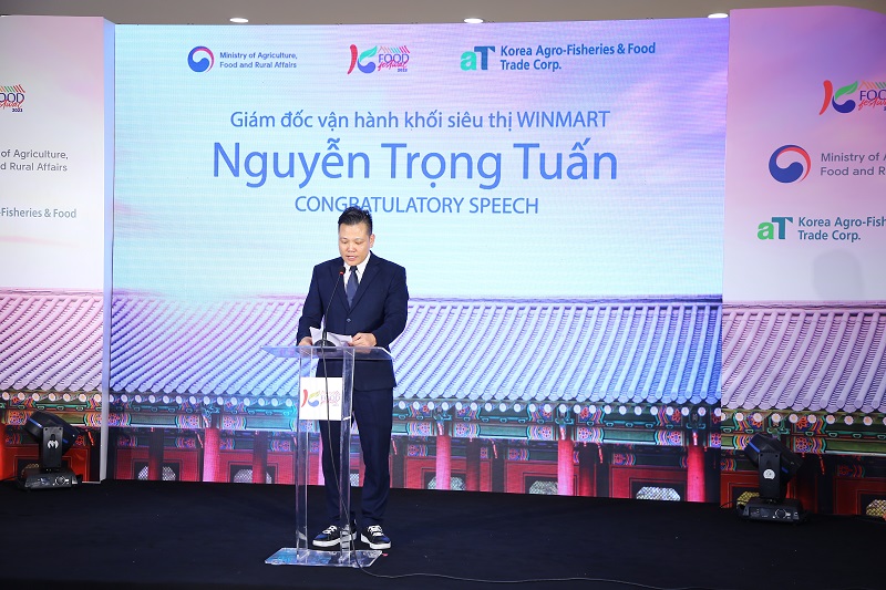 Ông Nguyễn Trọng Tuấn, Giám đốc vận hành chuỗi WinMart phát biểu tại sự kiện