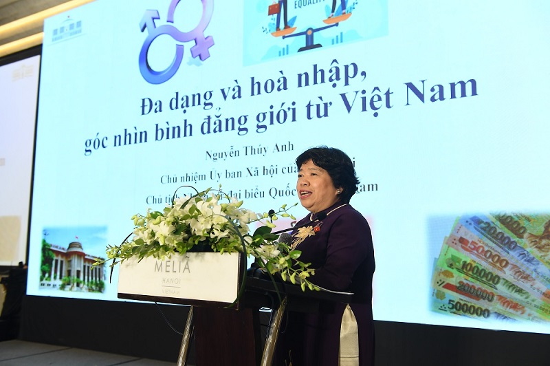 Nguyễn Thúy Anhp/Chủ nhiệm Ủy ban Xã hội của Quốc hội Chủ tịch Nhóm nữ đại biểu Quốc hội Việt Nam phát biểu tại hội thảo