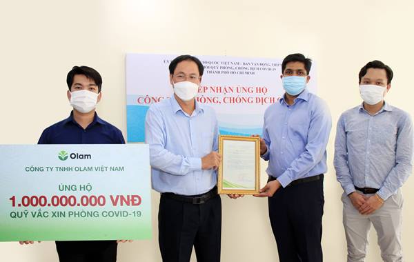 Olam Việt Nam đã trao 1 tỷ đồng đầu tiên cho UBMTTQ Việt Nam TP.HCM