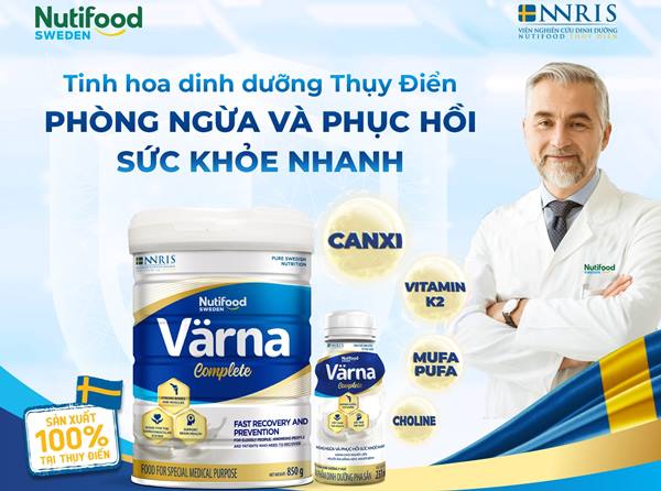 Sữa Värna cung cấp năng lượng cao, cùng protein chất lượng dễ hấp thu, MCT, Vitamin C và Kẽm giúp phục hồi sức khỏe người bệnh nhanh.