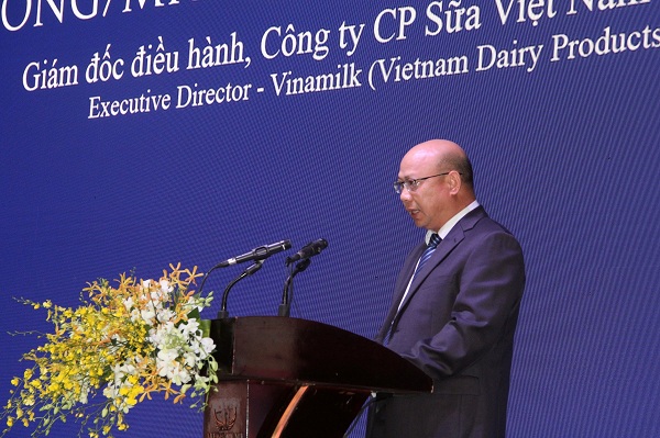 Ông Trịnh Quốc Dũng – Giám đốc Điều hành Vinamilk phát biểu tại buổi lễ.