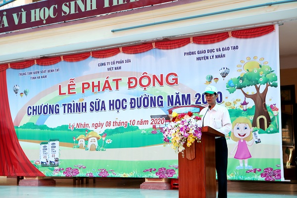 Ông Lương Mạnh Đoàn - Trưởng phòng Y tế huyện Lý Nhân chia sẻ tại lễ phát động.