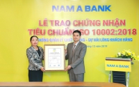 Nam A Bank đạt Chứng nhận tiêu chuẩn ISO10002:2018