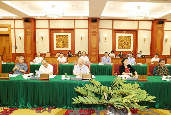 Tổng bí thư, Chủ tịch nước Nguyễn Phú Trọng phát biểu chỉ đạo tại buổi làm việc với Ban thường vụ Thành ủy TP.HCM - Ảnh: TTXVN