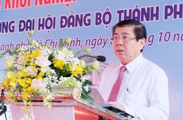Ông Nguyễn Thành Phong - Chủ tịch UBND TP. HCM phát biểu tại lễ khởi công.
