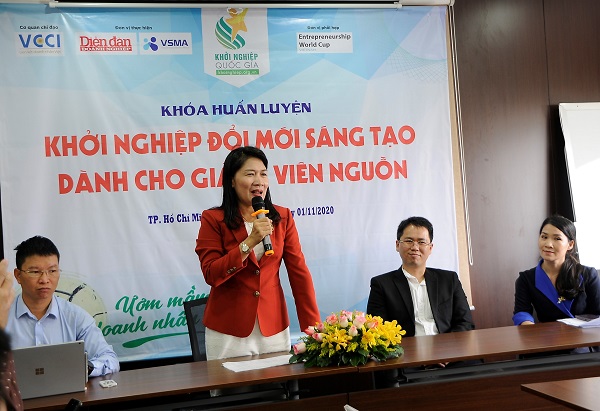 Bà Võ Thị Phương Lan - Chủ tịch Hội đồng tư vấn và Hỗ trợ khởi nghiệp Quốc gia phía Nam.