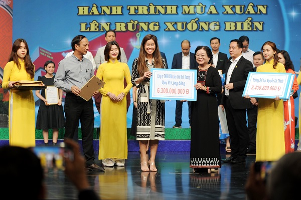Tiên Nguyễn - Giám đốc Quỹ Vì cộng đồng của IPPG trao hơn 6 tỷ đồng cho Quỹ học bổng Vừ A Dính.