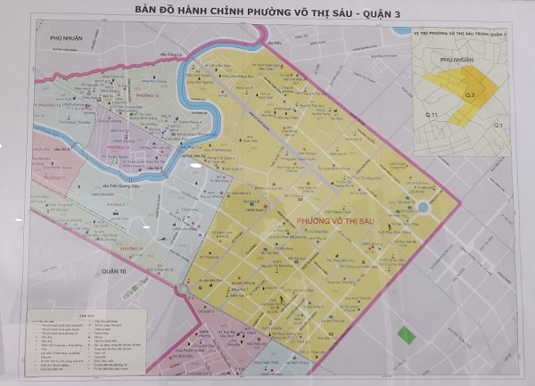 Bản đồ địa giới phường Võ Thị Sáu, quận 3 sau khi sáp nhập.