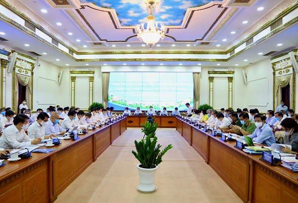 Quang cảnh buổi làm việc của Thủ tướng Chính phủ với TP.HCM.