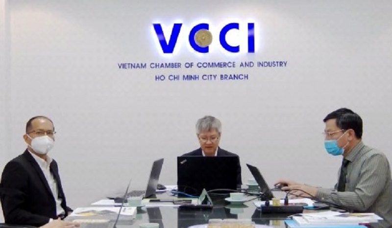 Phó Chủ tịch VCCI Võ Tân Thành phát biểu khai mạc Hội thảo - Ảnh chụp màn hình.