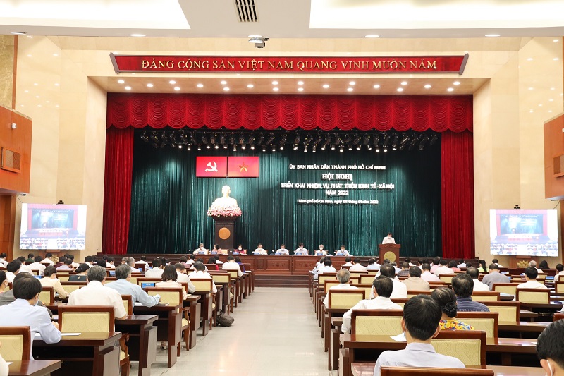 TP.HCM Phan Văn Mãi nêu tại Hội nghị triển khai nhiệm vụ phát triển kinh tế - xã hội năm 2022 - Ảnh: TTBC.