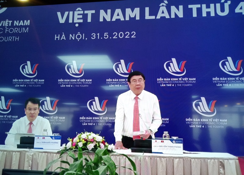 ông Nguyễn Thành Phong - Ủy viên TW Đảng, Phó trưởng Ban Kinh tế Trung ương, Trưởng ban tổ chức Diễn đàn thông tin về Diển đàn Kinh tế Việt Nam năm 2022 - Ảnh chụp màn hình. 