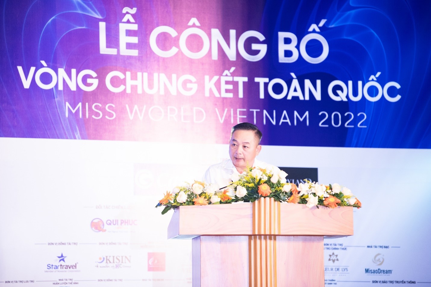 Ông Nguyễn Hữu Sang - Đại diện Tập đoàn Hưng Thịnh phát biểu tại lễ công bố vòng chung kết.