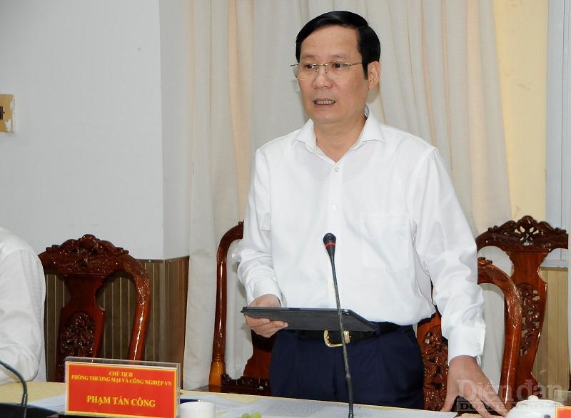 Chủ tịch VCCI Phạm Tấn Công phát biểu kết luận buổi làm việc - Ảnh: Đình Đại.