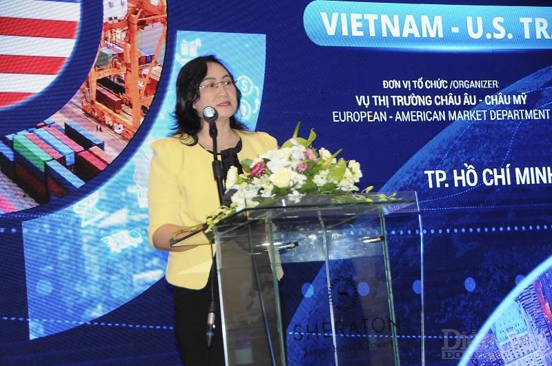 bà Phan Thị Thắng – Phó Chủ tịch UBND TP.HCM nêu tại Diễn đàn Thương mại Việt Nam – Hoa Kỳ năm 2022 - Ảnh: Đình Đại.