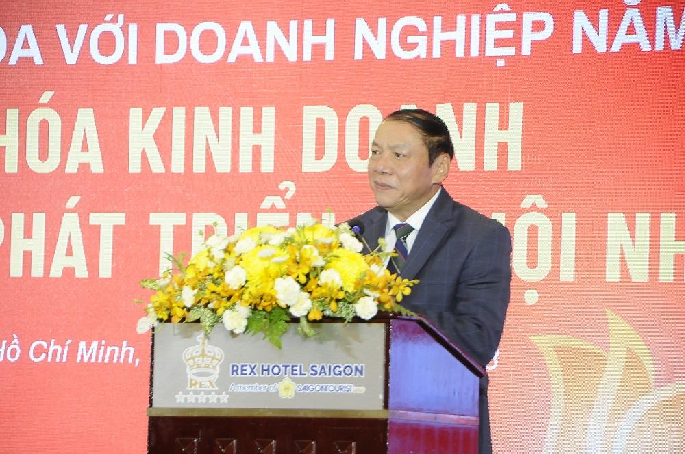Bộ trưởng Bộ Văn hóa Thể thao và Du lịch (VHTTDL) Nguyễn Văn Hùng phát biểu tại Diễn đàn - Ảnh: Đình Đại.