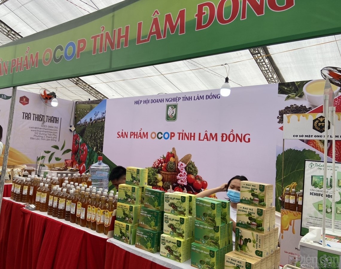Gian hàng OCOP của Hiệp hội doanh nghiệp tỉnh Lâm Đồng.