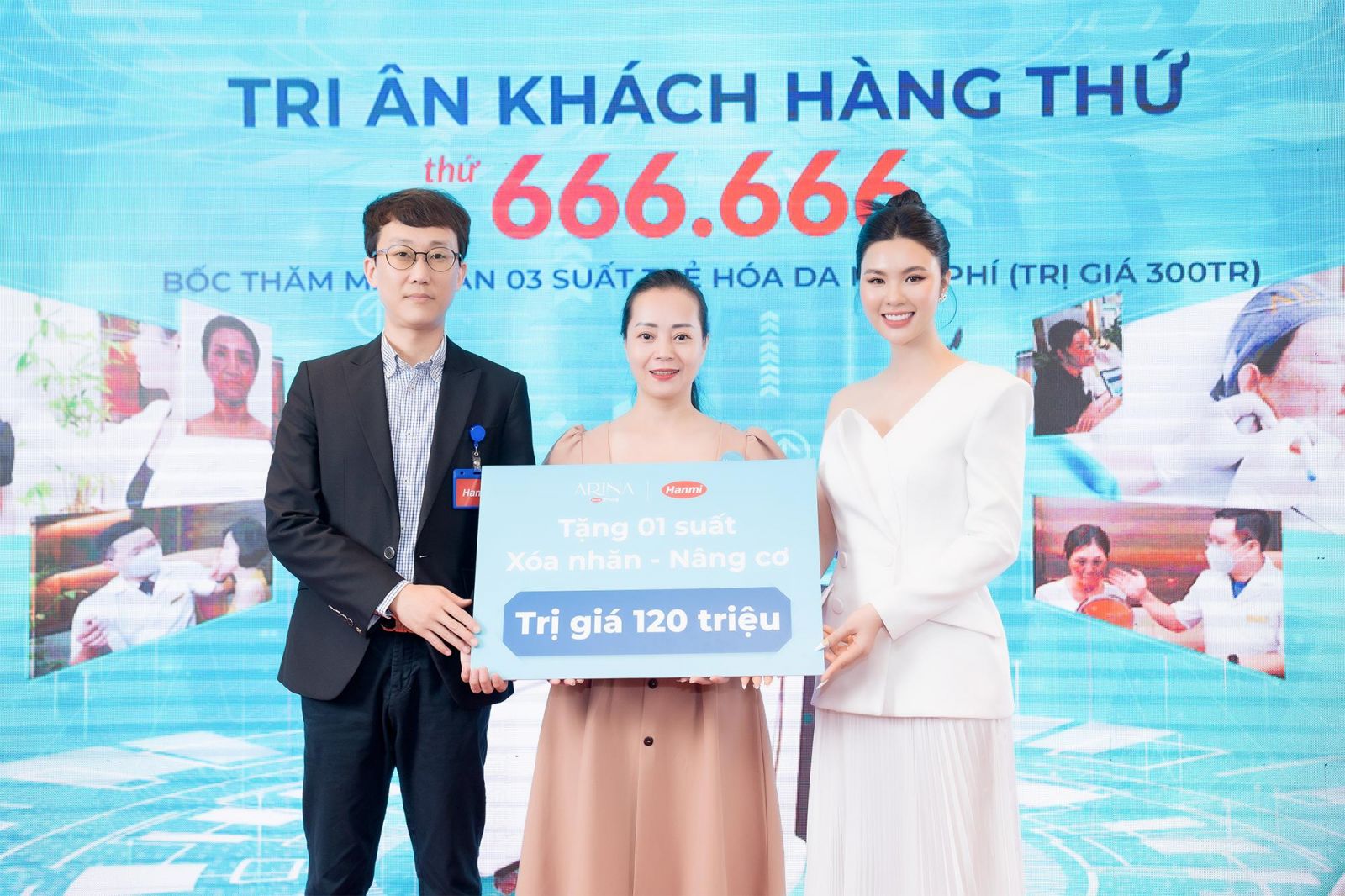 1 suất Xóa nhăn - nâng cơ trị giá 120.000.000đ được trao tặng cho chị Đỗ Thị Thu Hà