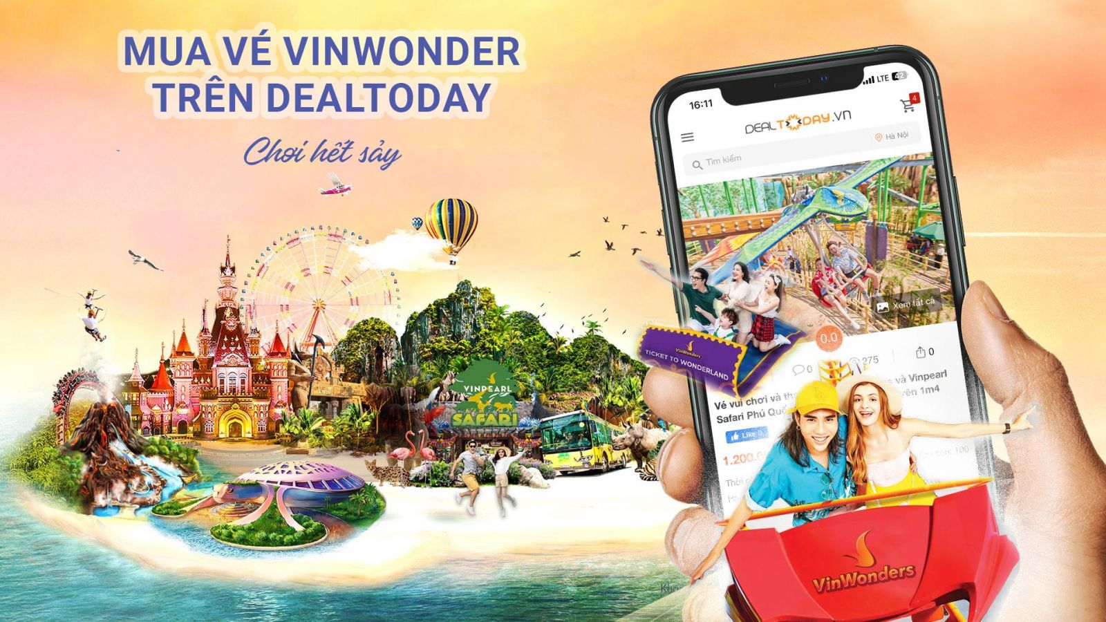 Các sản phẩm, dịch vụ du lịch của VinWonders đã có mặt trên Dealtoday 