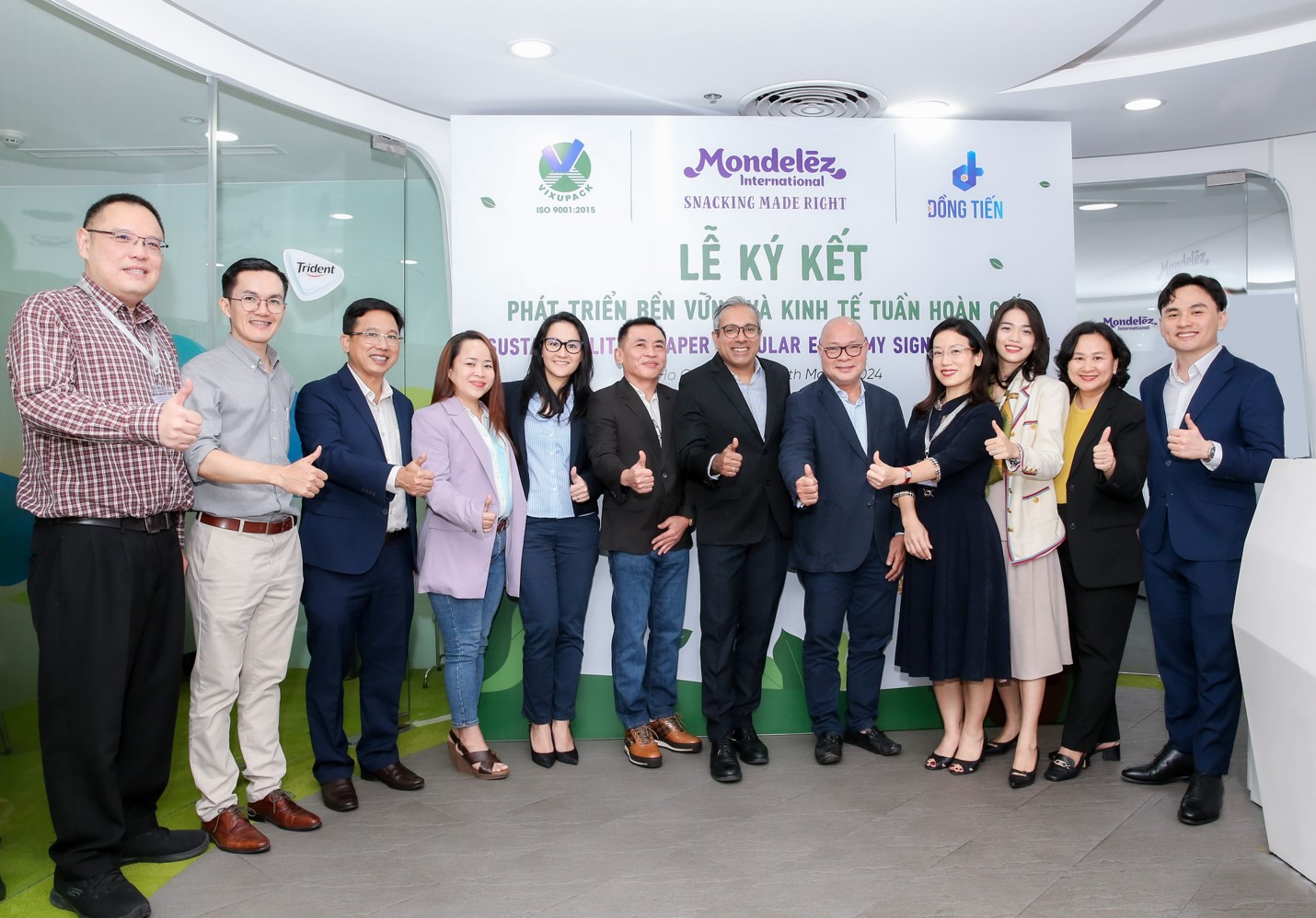 Công ty Mondelez Kinh Đô Việt Nam,p/Đồng Tiến và Vĩnh Xuân ký Thỏa thuận hợp tác chiến lược, nâng cao năng lực thu gom và tái chế bao bì