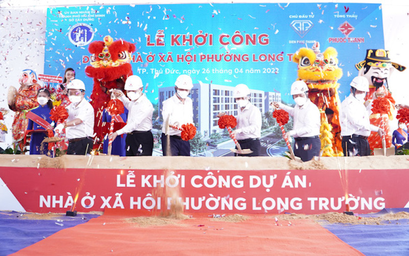 ngày 26/4/2022, Sở Xây dựng và Công ty TNHH xây dựng và kinh doanh nhà Điền Phúc Thành đã khởi công dự án nhà ở xã hội tại phường Long Trường (TP Thủ Đức)