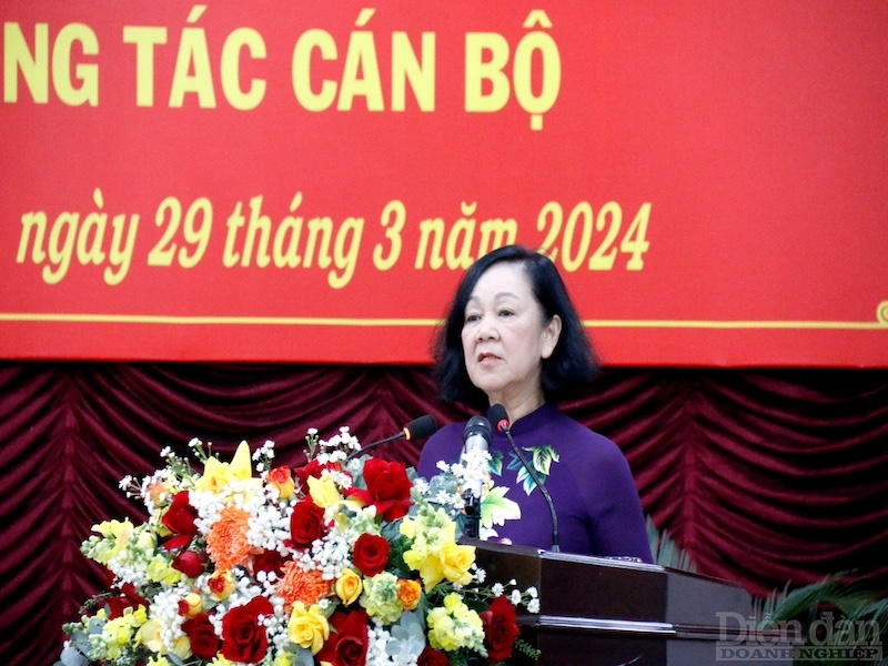Bà Trương Thị Mai - Thường trực Ban Bí thư, Trưởng Ban Tổ chức Trung ương
