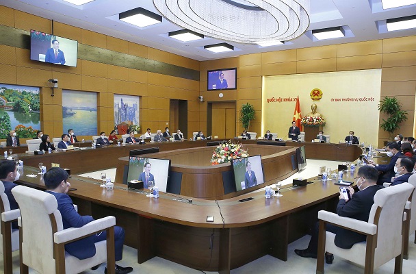 Chủ tịch Quốc hội Vương Đình Huệ có cuộc gặp mặt đoàn doanh nghiệp.
