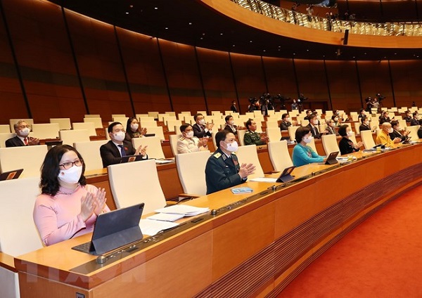 Các đại biểu Quốc hội dự phiên khai mạc.