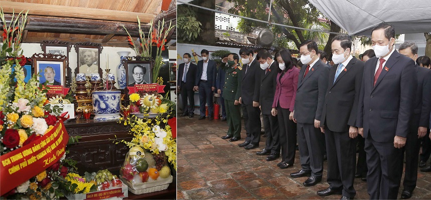 , Chủ tịch Quốc hội Vương Đình Huệ đã dâng hoa, dâng hương tưởng niệm đồng chí Lê Quang Đạo.