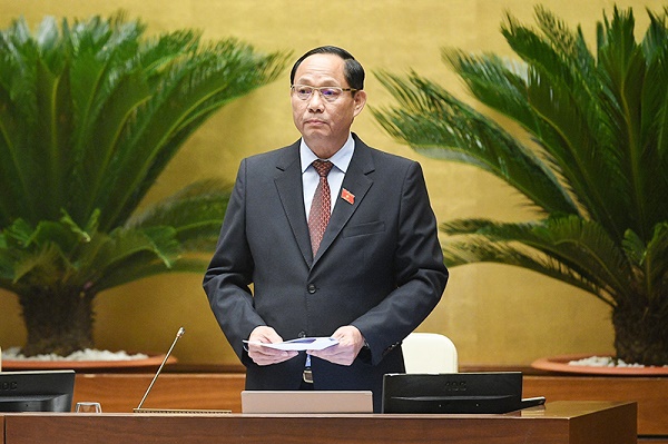 Phó Chủ tịch Quốc hội Trần Quang Phương phát biểu kết luận Phiên Chất vấn và trả lời chất vấn đối với Nhóm vấn đề thứ nhất - lĩnh vực Xây dựng. Ảnh: QH