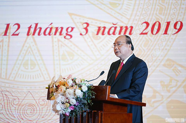 Thủ tướng Nguyễn Xuân Phúc phát biểu tại buổi lễ. Ảnh VGP