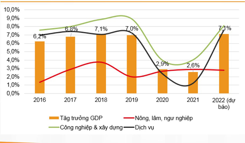 tăng trưởng GDP của Việt Nam là 7,1% svck trong năm 2022