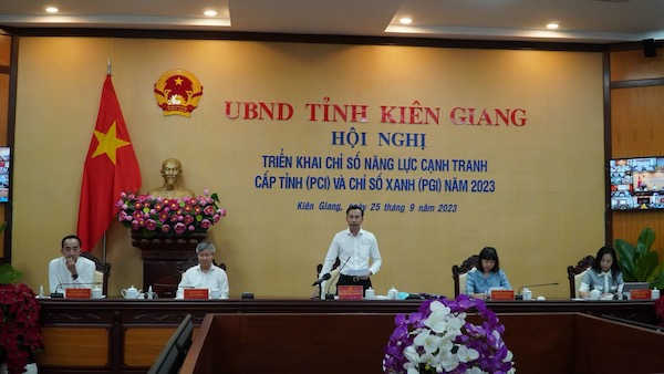 Ông Nguyễn Thanh Nhàn, Phó Chủ tịch UBND tỉnh Kiên Giang chủ trì phát biểu tại Hội nghị.