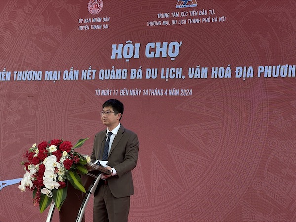 ông Bùi Duy Quang, Phó Giám đốc Trung tâm Xúc tiến Đầu tư, Thương mại, Du lịch thành phố Hà Nội (HPA) trong Lễ khai mạc
