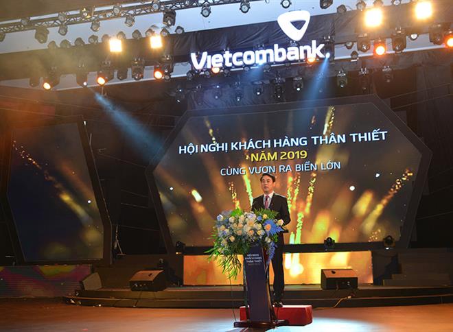 Chủ tịch Hội đồng quản trị Vietcombank Nghiêm Xuân Thành phát biểu tại Hội nghị