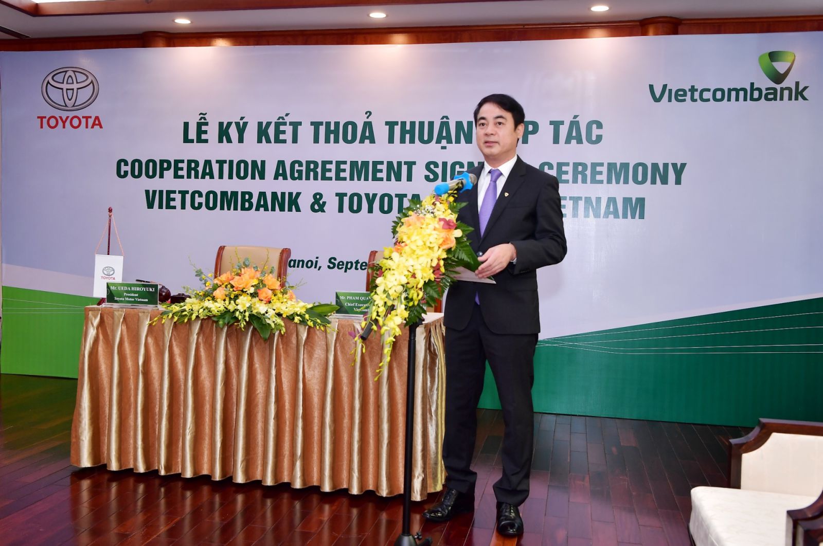 Chủ tịch HĐQT Vietcombank Nghiêm Xuân Thành phát biểu