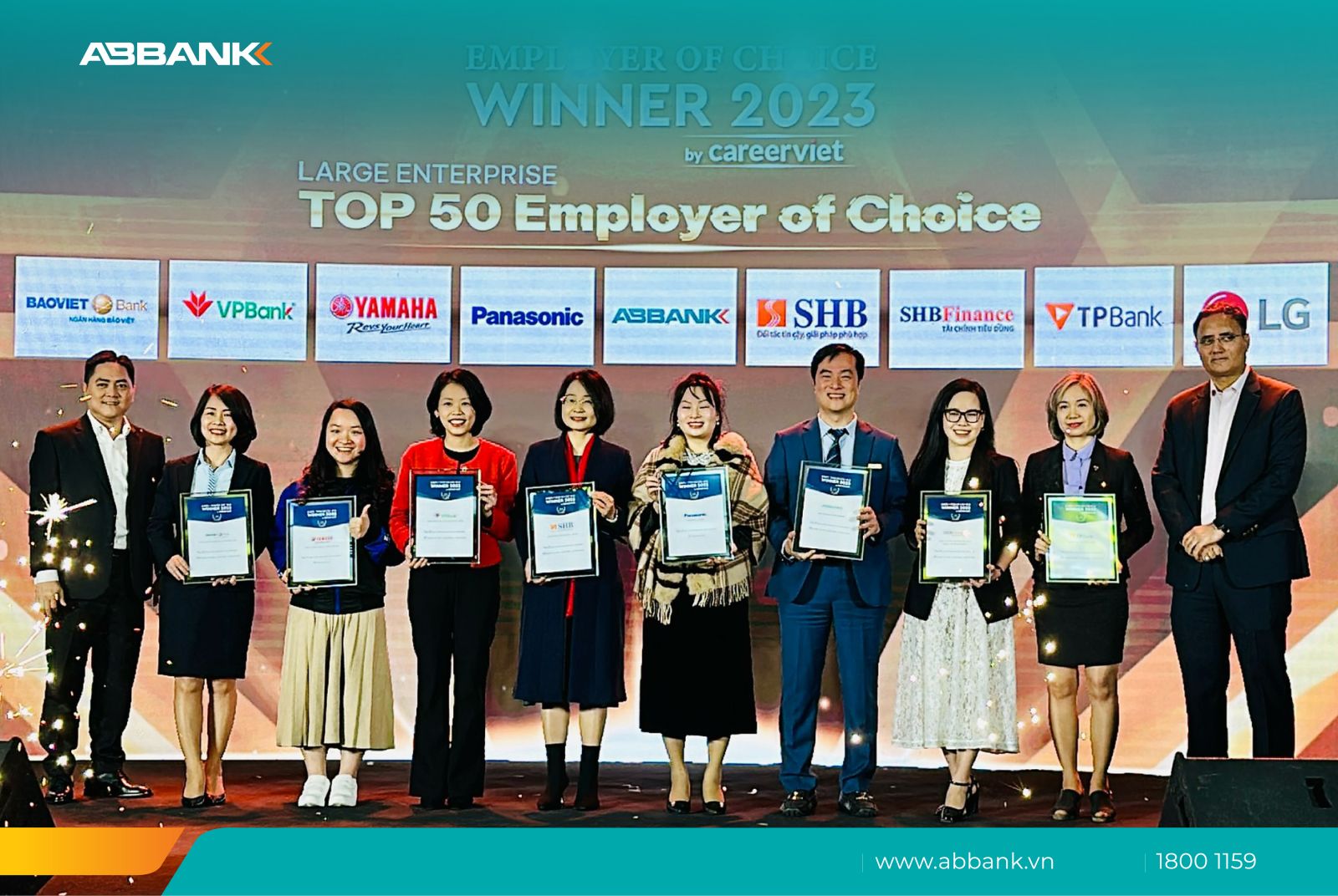 ABBANK được vinh danh Top 10 Nhà tuyển dụng được yêu thích ngành Tài chính – Ngân hàng – Chứng khoán năm 2023