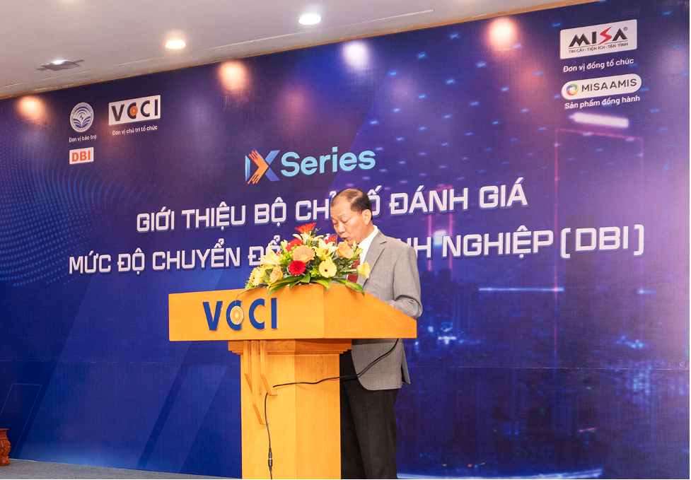 Ông Hoàng Quang Phòng, Phó Chủ tịch Liên đoàn Thương mại và Công nghiệp Việt Nam (VCCI) phát biểu khai mạc sự kiện