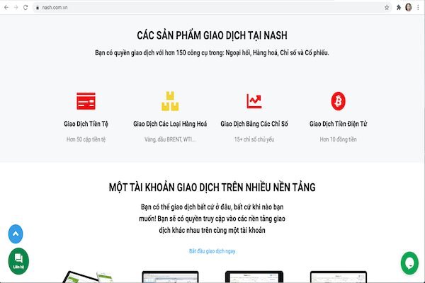 Website hoạt động của sàn giao dịch NASH Forex Việt Nam thuộc công ty Cổ phần NASHVN, tổ chức giao dịch tỷ giá hối đoái trên nền tảng MetaTrader 4, MetaTrader 5 