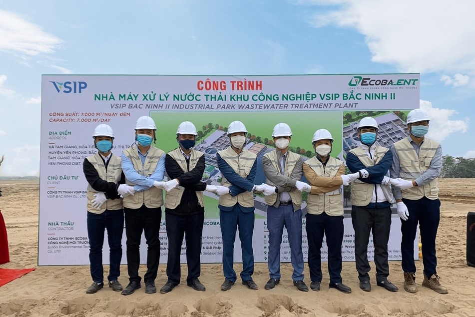 Nhà máy xử lý nước thải KCN VSIP Bắc Ninh II, tổng công suất 7.000 m3/ngày đêm được khởi công vào cuối năm 2021