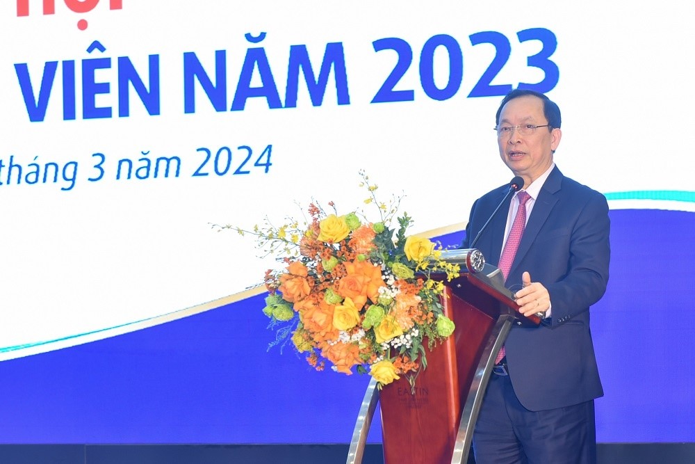 Phó Thống đốc Thường trực NHNN Đào Minh Tú phát biểu chỉ đạo tại Đại hội