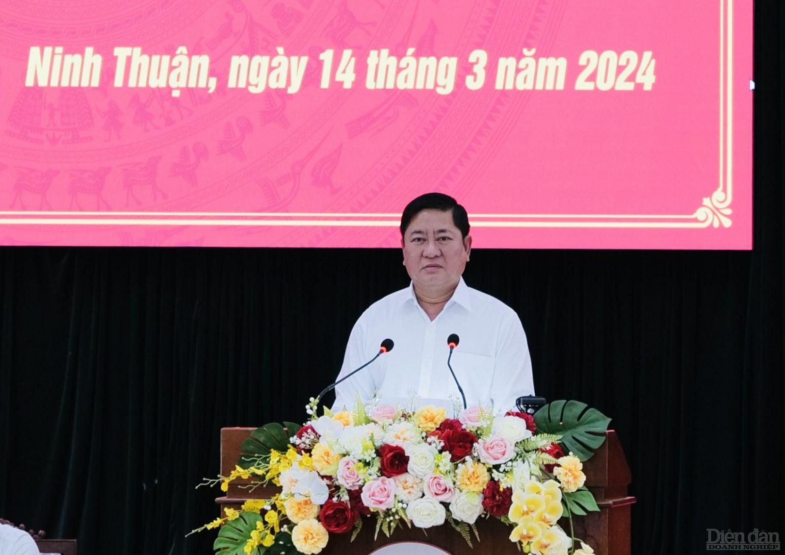 Chủ tịch Ủy ban nhân dân tỉnh Ninh Thuận Trần Quốc Nam xác định, năm 2024 là năm “Tăng tốc”,