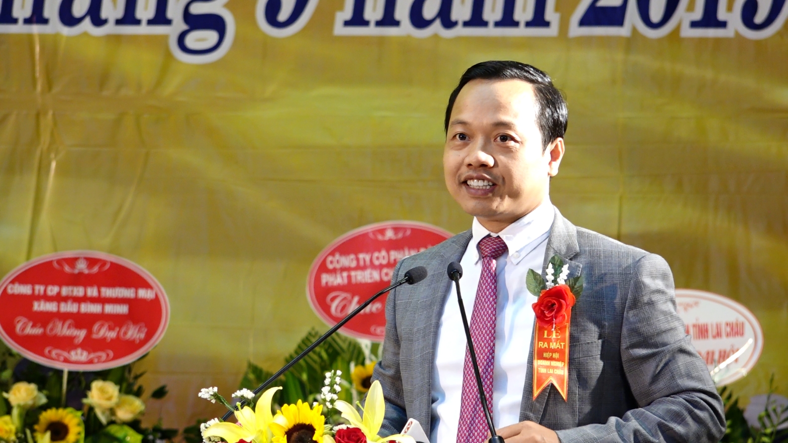 Ông Trần Tiến Dũng, Chủ tịch UBND tỉnh Lai Châup/Phát biểu tại buổi Lễ ra mắt Hiệp Hội Doanh nghiệp tỉnh