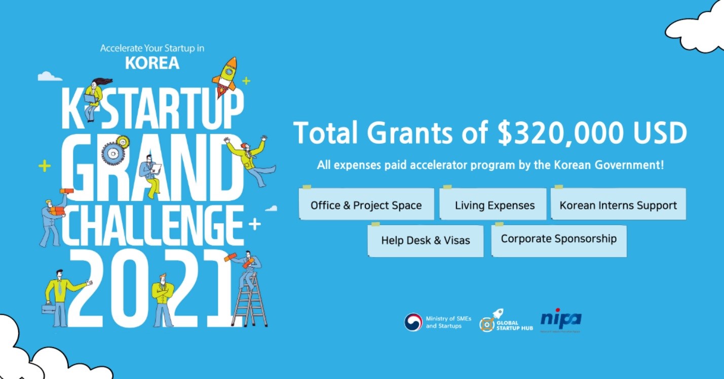 K-Startup Grand Challenge 2021 đã chính thức mở đơn đăng ký từ 15/4/2021 - 15/6/2021 tại https://www.k-startupgc.org/