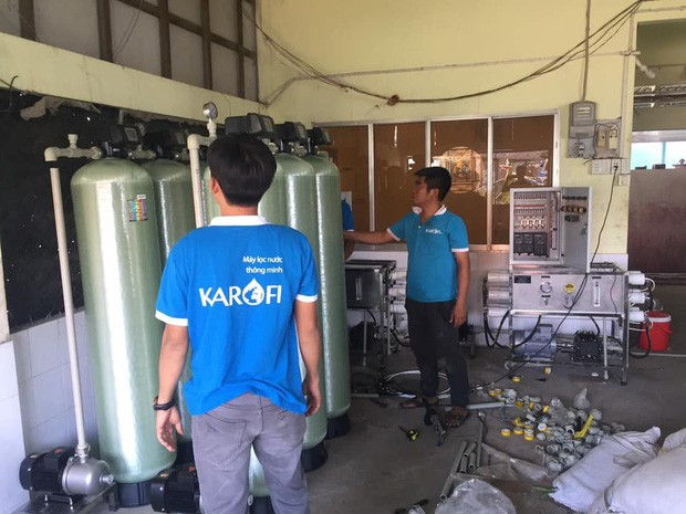 Hệ thống máy lọc nước mặn của Karofi tại dự án Miền Tây... của Thủy Tiên