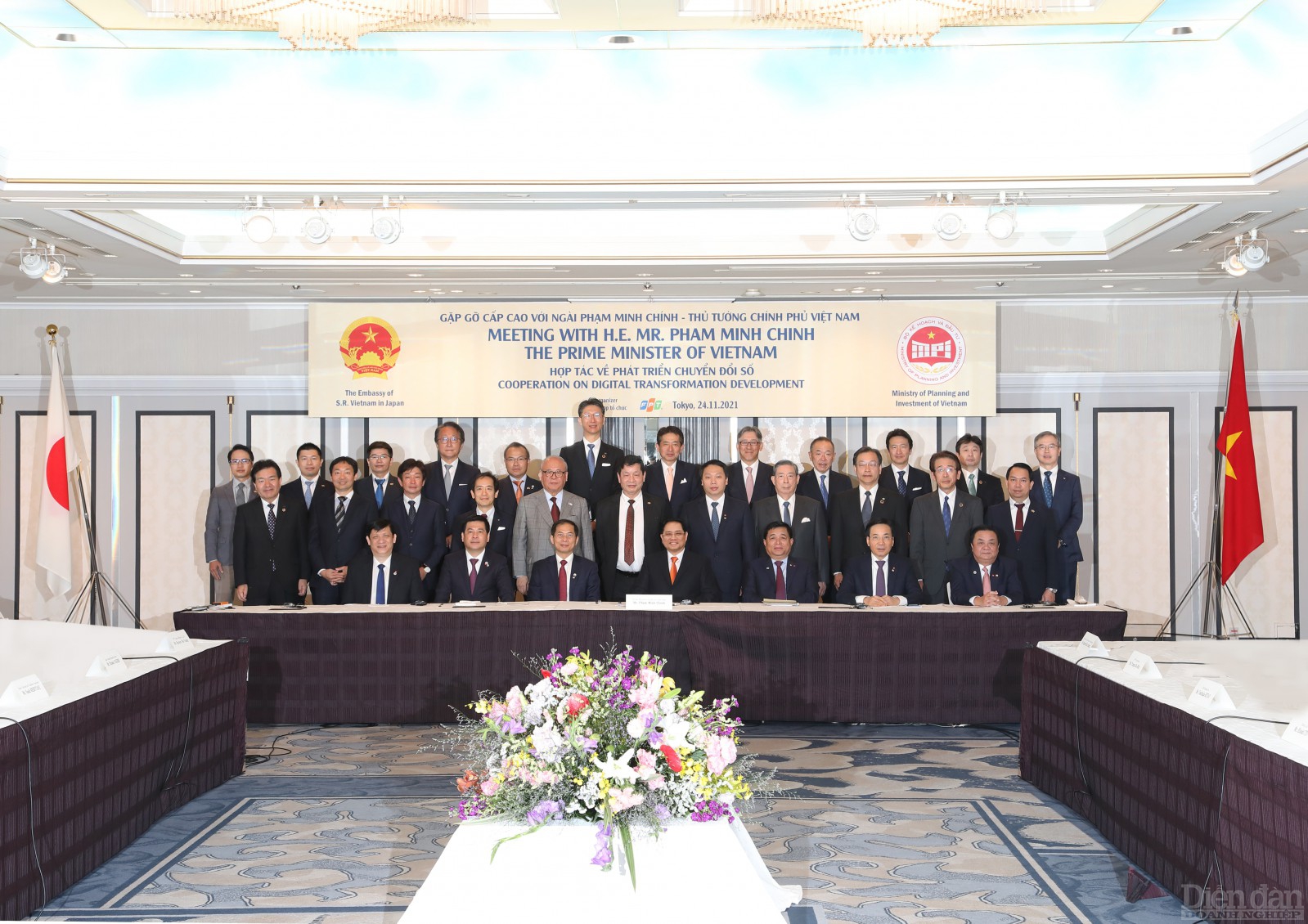 Thủ tướng Phạm Minh Chính đã gặp gỡ 7 doanh nghiệp hàng đầu Nhật Bản thuộc Top Fortune Global 500 như Hitachi, SBI, Sony, Daiwa Securities, SCSK, Dai Nippon Printing Co., KDDI …