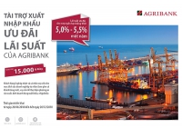 Agribank: 15.000 tỷ đồng ưu đãi lãi suấtp/cho doanh nghiệp xuất nhập khẩu