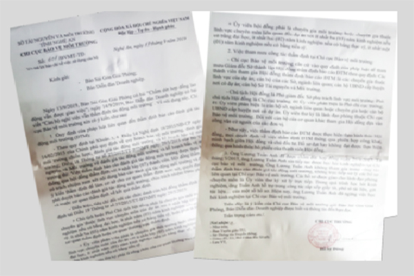 p/Văn bản trả lời báo chí về việc sử dụng cán bộ của Chi cục Bảo vệ môi trường tỉnh Nghệ An.